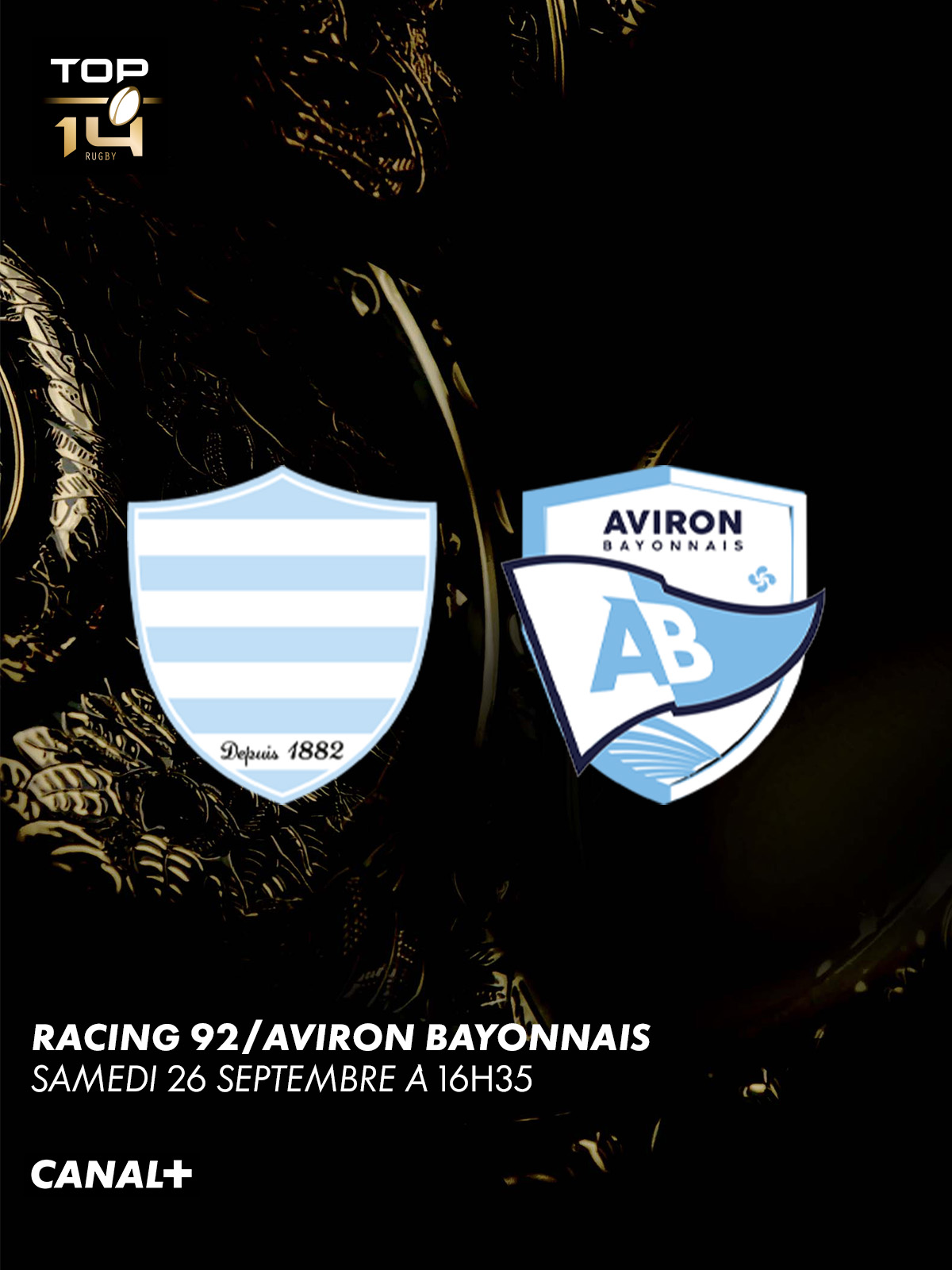Rugby - Top 14 - Racing 92 / Aviron Bayonnais