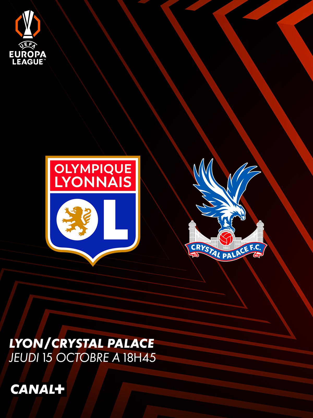 Football - Lyon - Crystal Palace - Ligue Europa, 2e journée - jeudi 15 octobre, 18h45